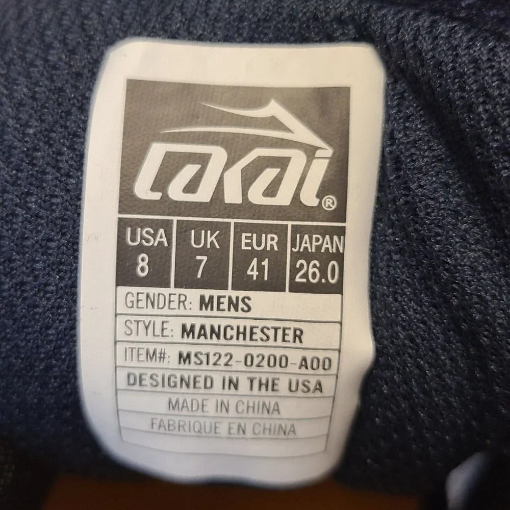 Lakai Manchester Skateboard Shoes Navy White Suede Mens Lace Up Sneakers Size 8 - Picture 8 of 8